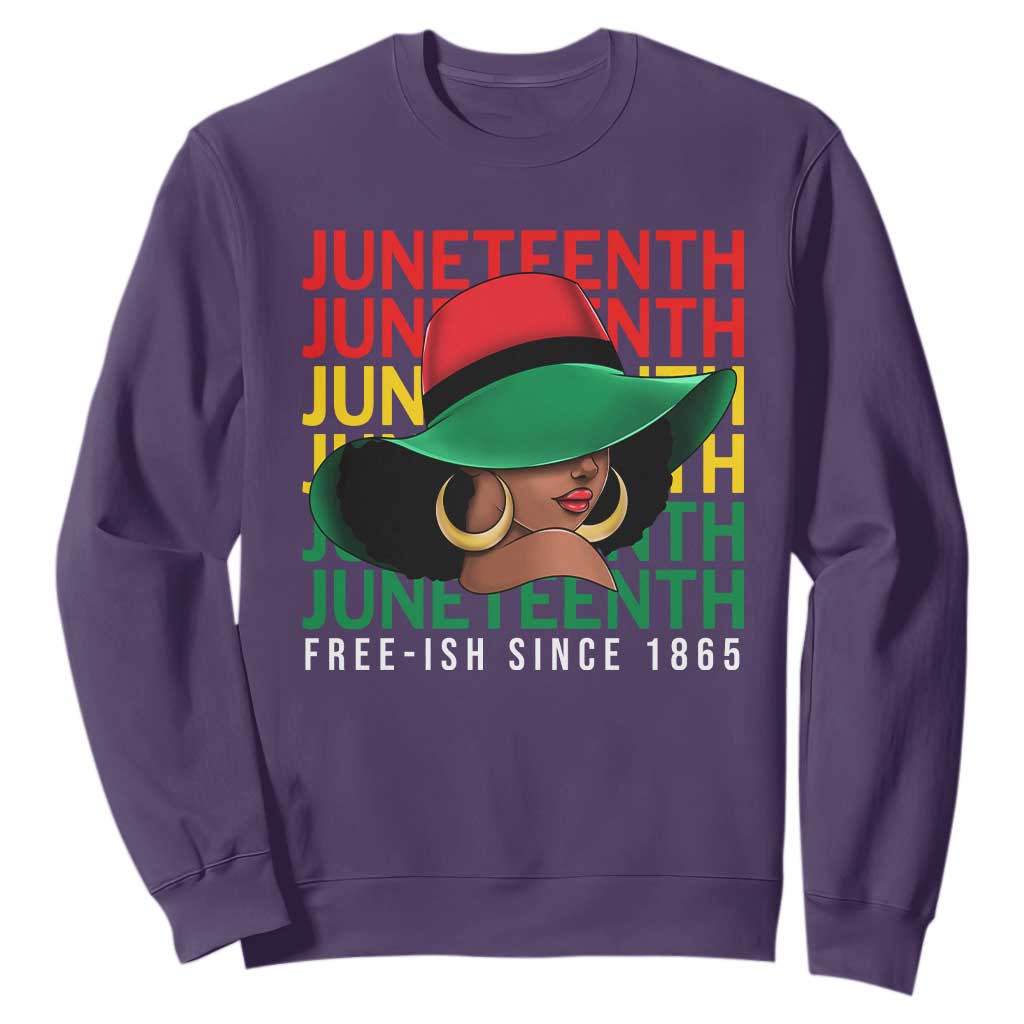 Juneteenth Sweatshirt Freeish Since 1865 Melanin Black Women Pride TS09