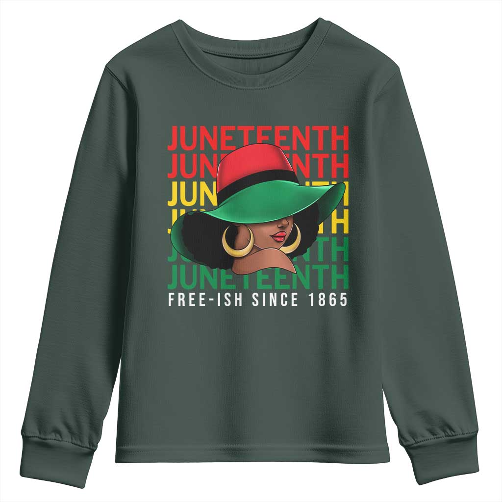 Juneteenth Youth Sweatshirt Freeish Since 1865 Melanin Black Women Pride TS09