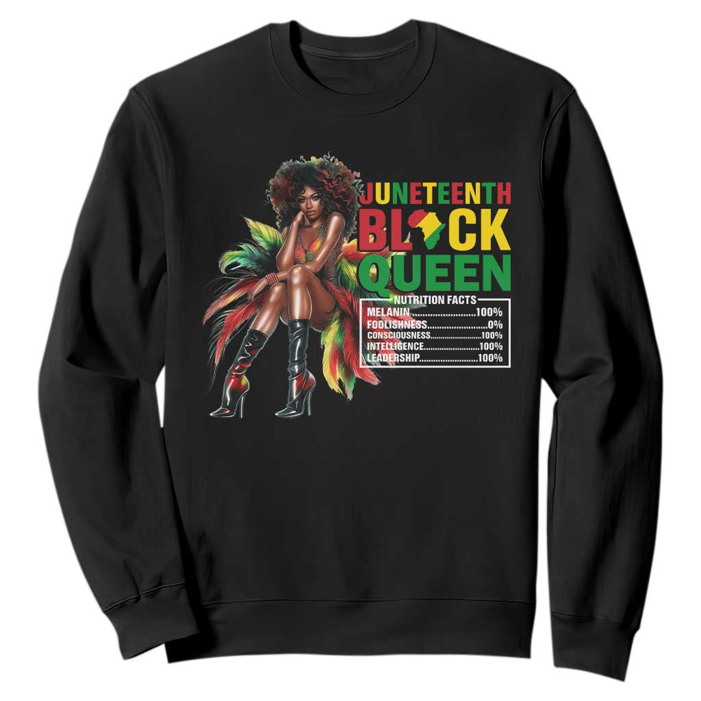 Juneteenth Sweatshirt Black Queen Nutritional Facts African American TS09
