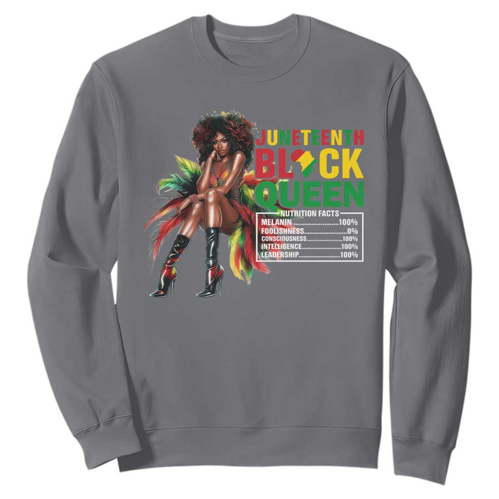 Juneteenth Sweatshirt Black Queen Nutritional Facts African American TS09