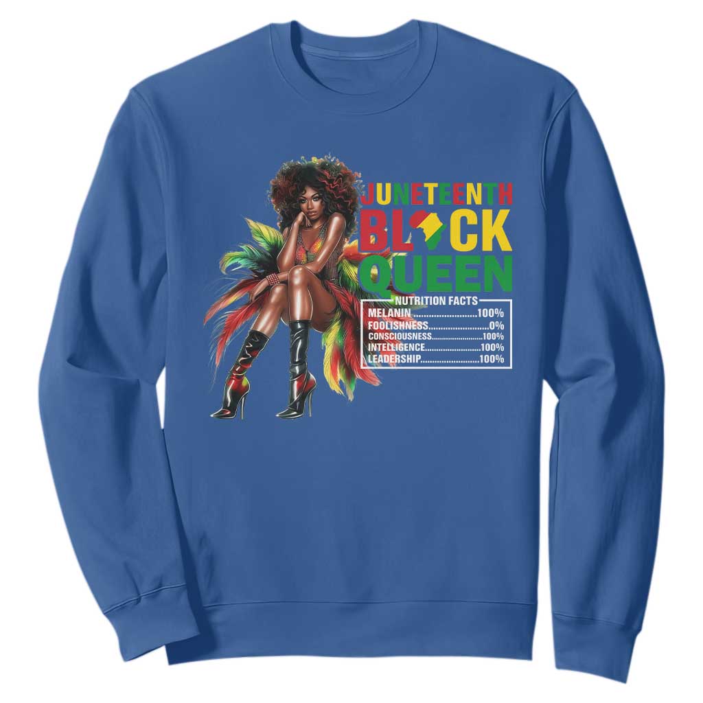 Juneteenth Sweatshirt Black Queen Nutritional Facts African American TS09