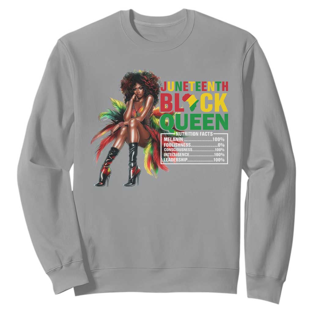 Juneteenth Sweatshirt Black Queen Nutritional Facts African American TS09