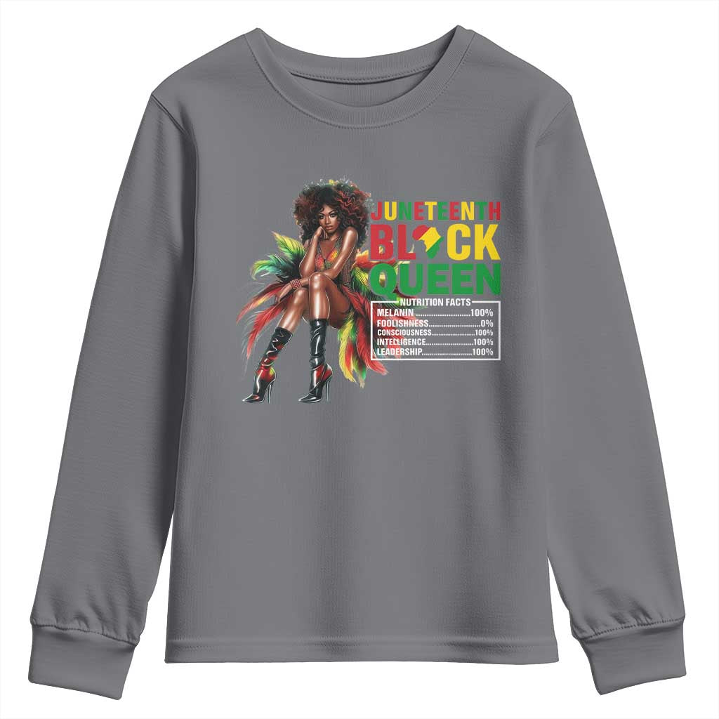 Juneteenth Youth Sweatshirt Black Queen Nutritional Facts African American TS09