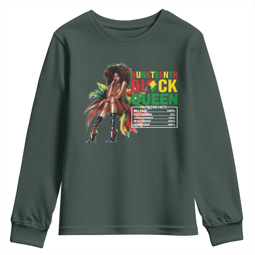 Juneteenth Youth Sweatshirt Black Queen Nutritional Facts African American TS09