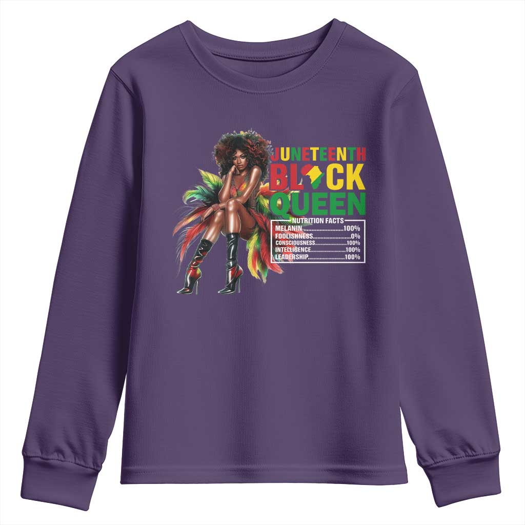 Juneteenth Youth Sweatshirt Black Queen Nutritional Facts African American TS09