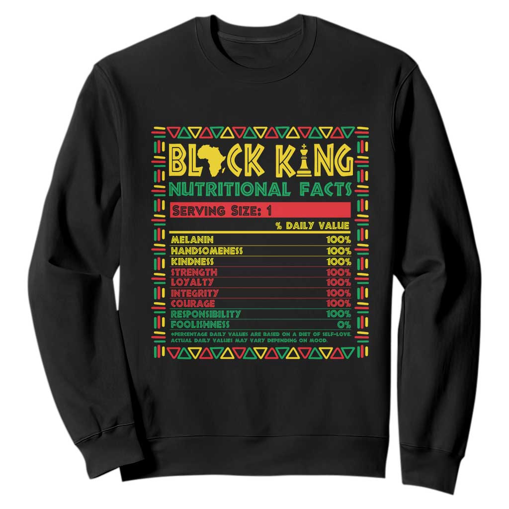 Juneteenth Sweatshirt Black King Nutritional Facts African American TS09