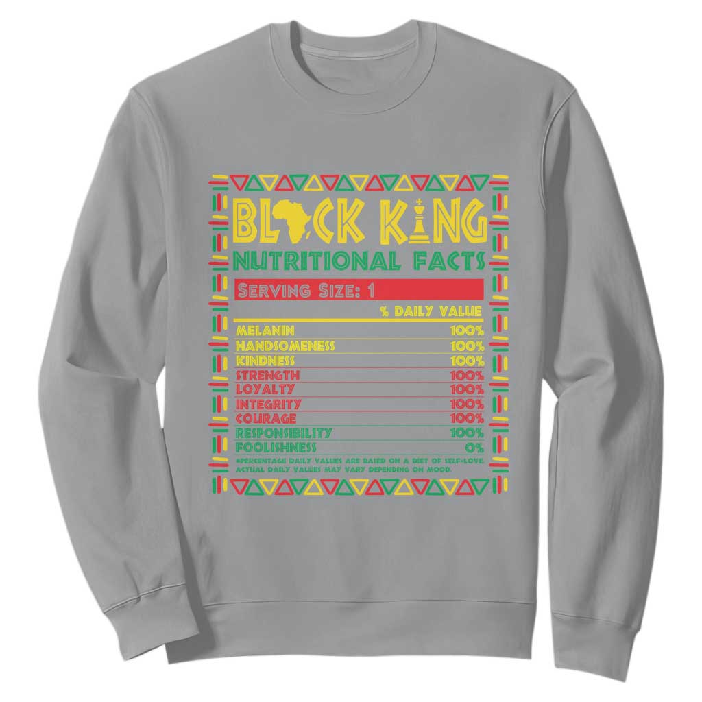Juneteenth Sweatshirt Black King Nutritional Facts African American TS09