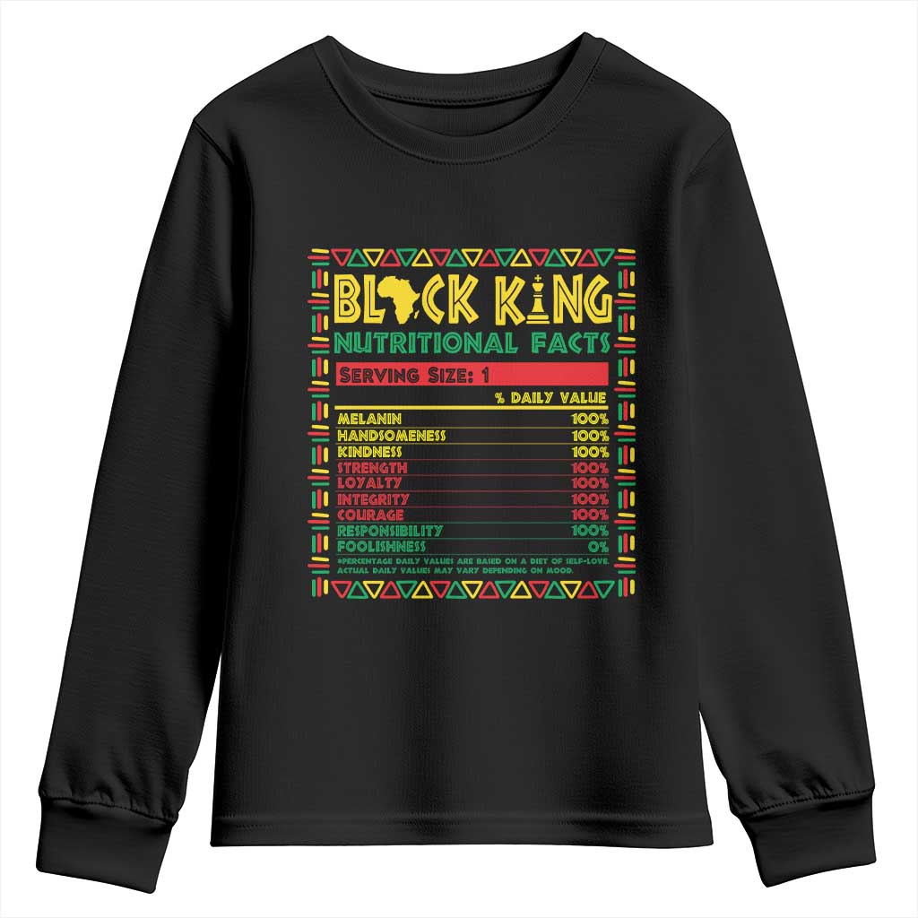 Juneteenth Youth Sweatshirt Black King Nutritional Facts African American TS09