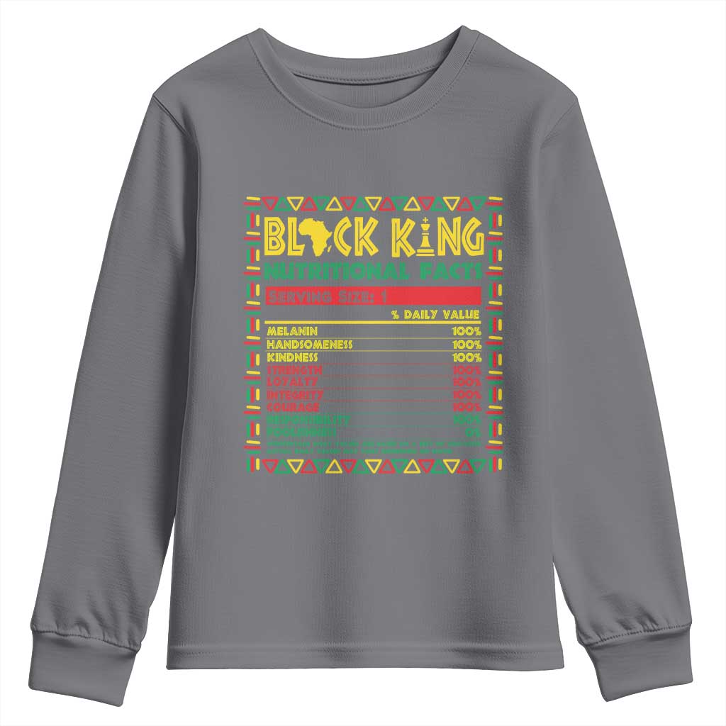Juneteenth Youth Sweatshirt Black King Nutritional Facts African American TS09