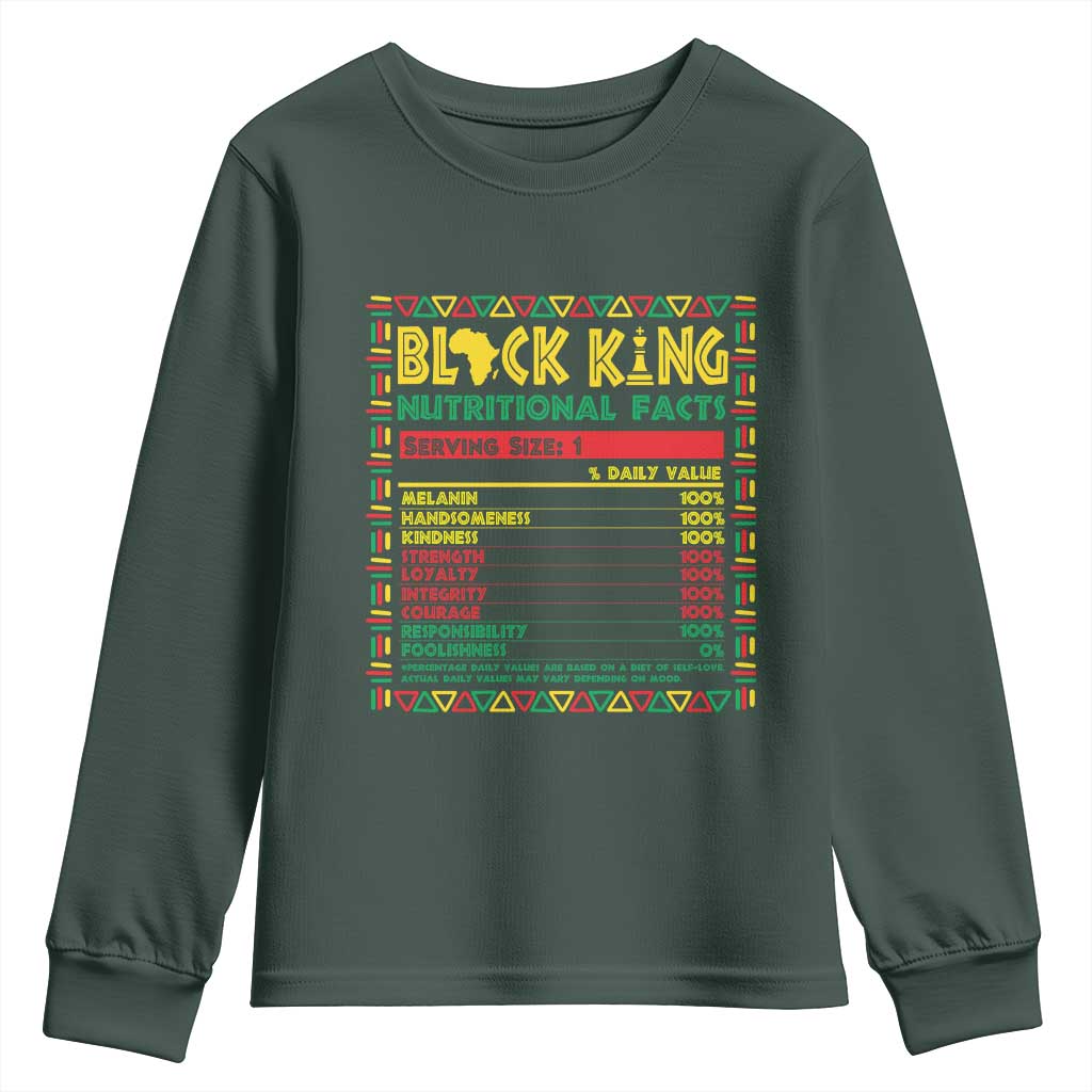 Juneteenth Youth Sweatshirt Black King Nutritional Facts African American TS09