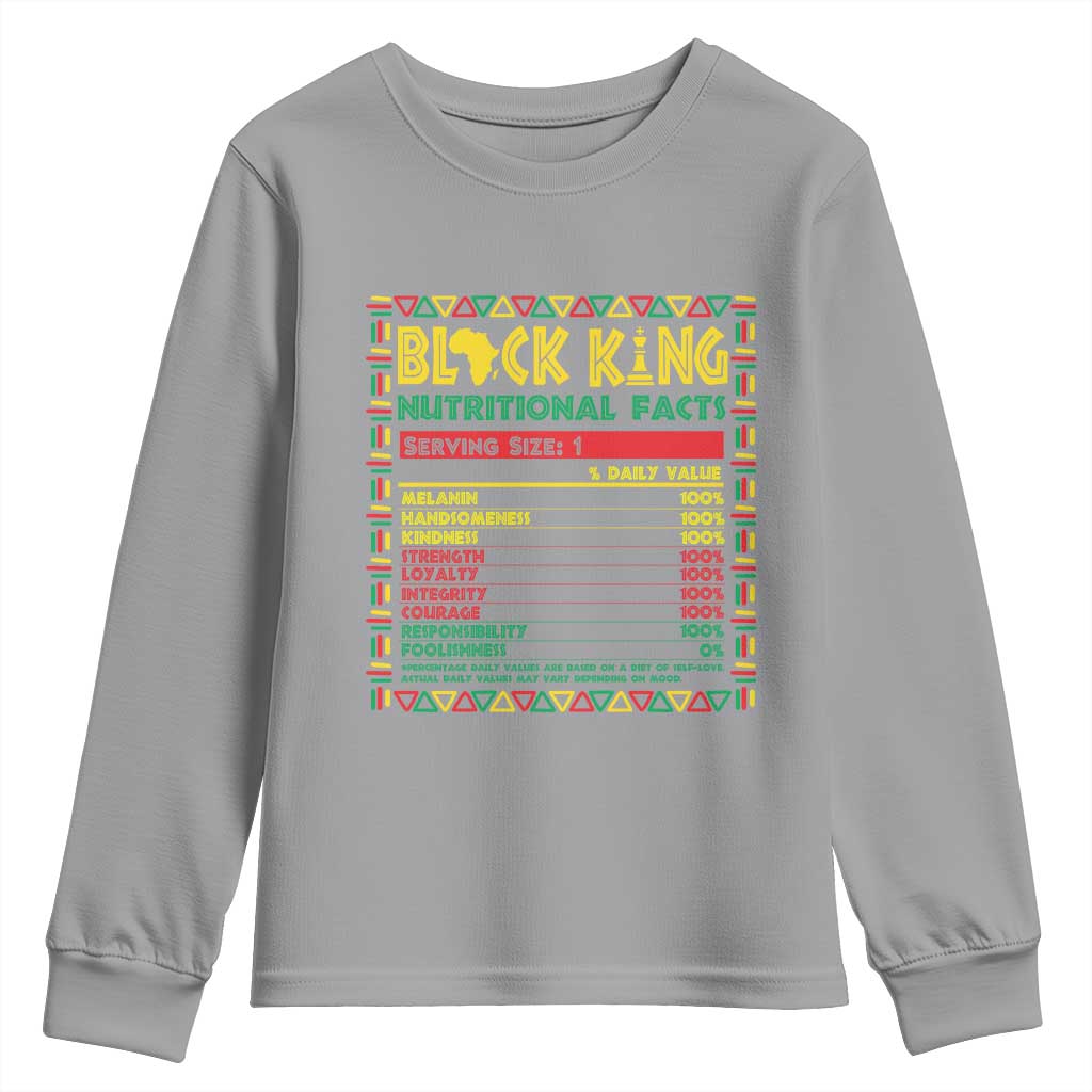 Juneteenth Youth Sweatshirt Black King Nutritional Facts African American TS09