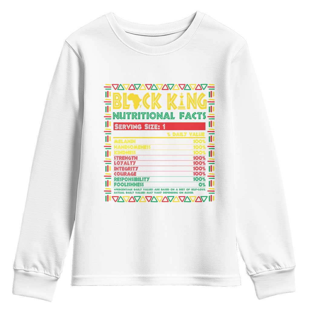 Juneteenth Youth Sweatshirt Black King Nutritional Facts African American TS09
