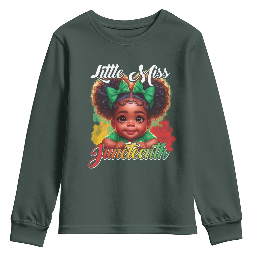 Juneteenth 1865 Youth Sweatshirt Little Miss Cute Melanin Black Girls Kids TS09