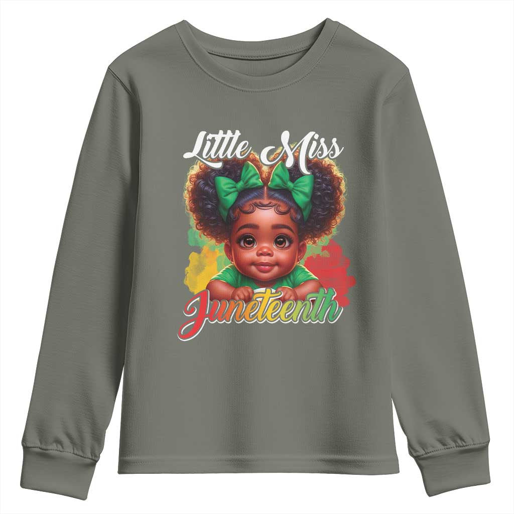 Juneteenth 1865 Youth Sweatshirt Little Miss Cute Melanin Black Girls Kids TS09