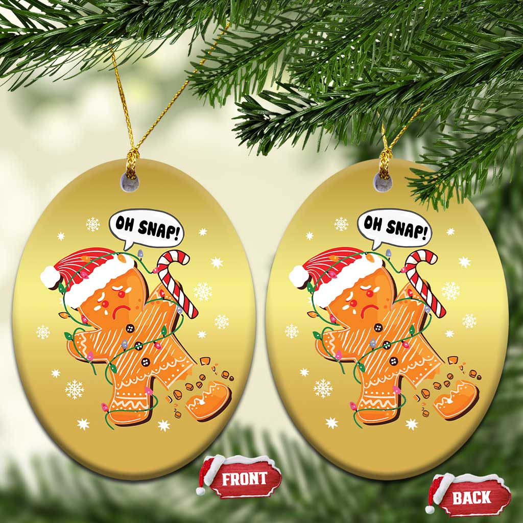 Funny Xmas Christmas Ornament Op Snap Gingerbread Broken Leg TS09