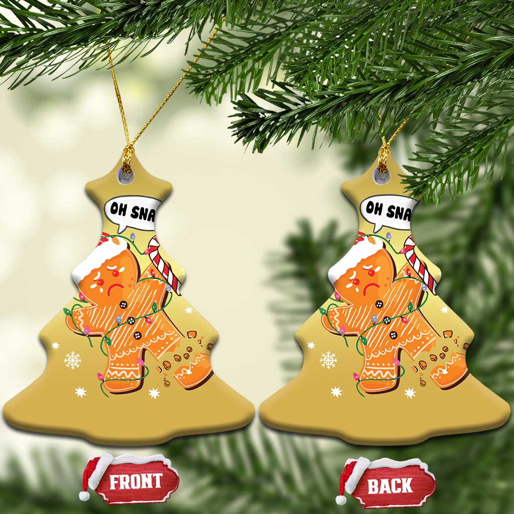Funny Xmas Christmas Ornament Op Snap Gingerbread Broken Leg TS09