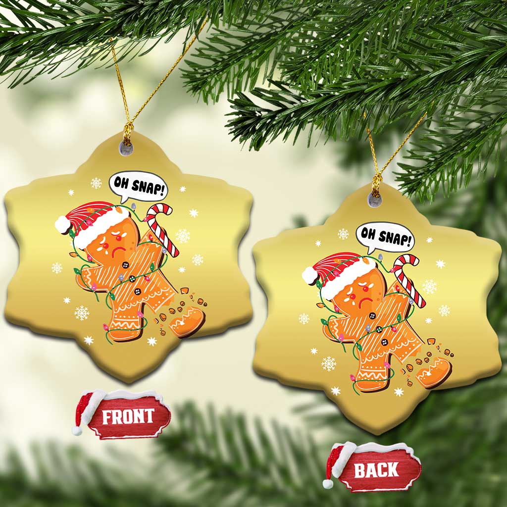 Funny Xmas Christmas Ornament Op Snap Gingerbread Broken Leg TS09