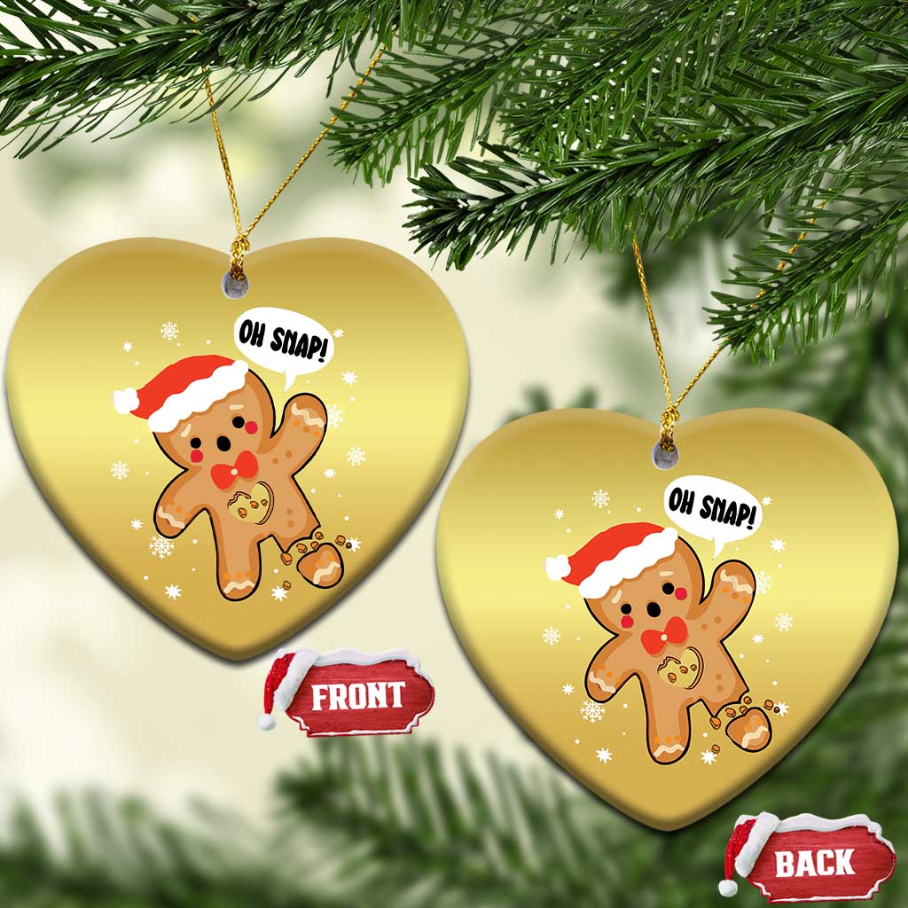 Funny Xmas Christmas Ornament Op Snap Gingerbread Broken Heart TS09
