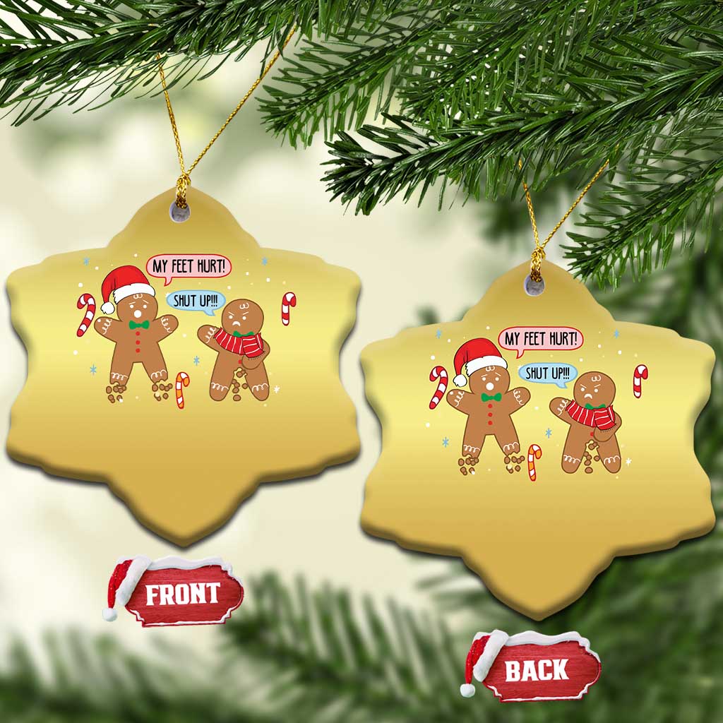 Funny Xmas Dirty Gingerbread Christmas Ornament Shut Up Gingerbread Just Broken Feet TS09