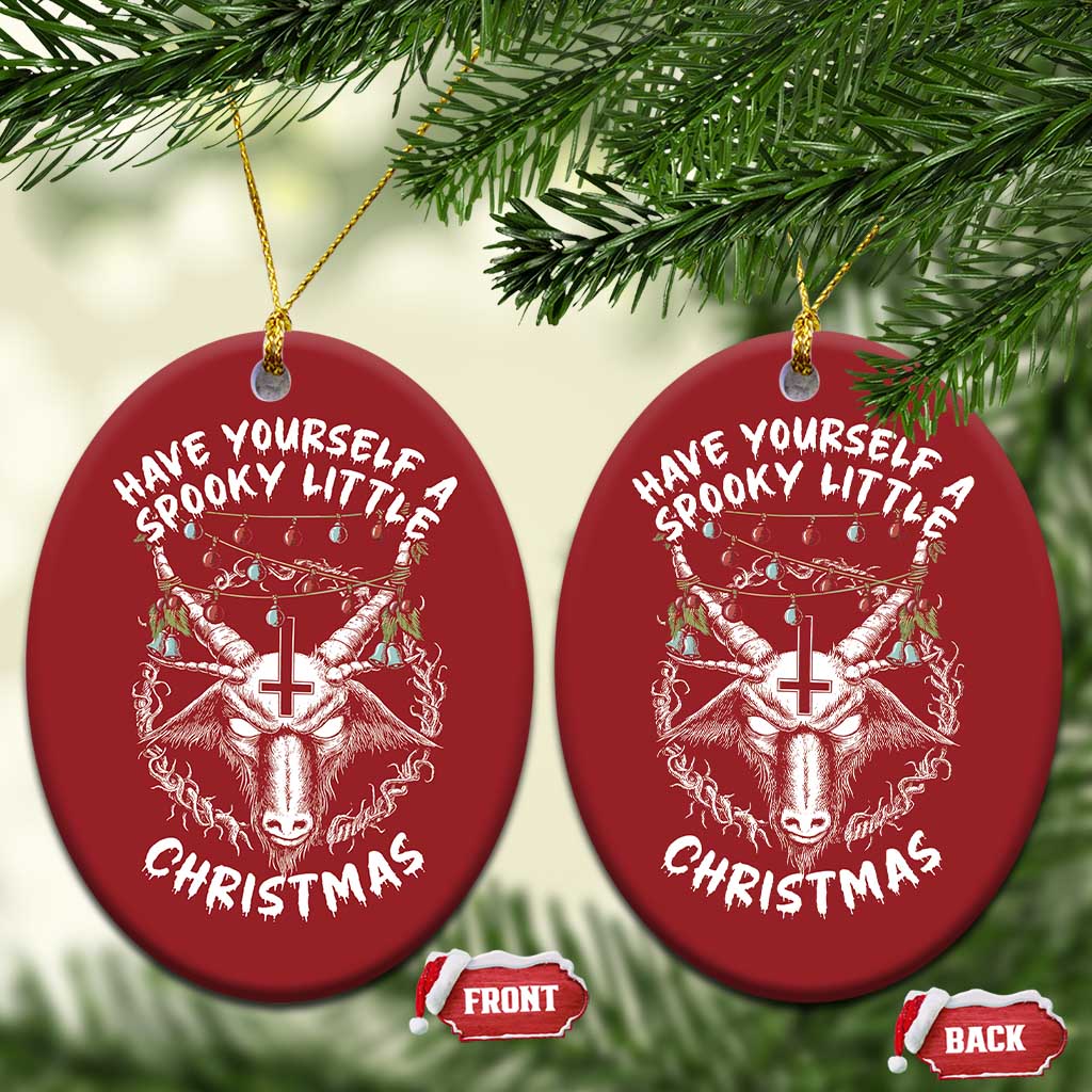 Gothic Xmas Christmas Ornament Have Yourself A Scary Little Christmas Satan Pentagram TS09