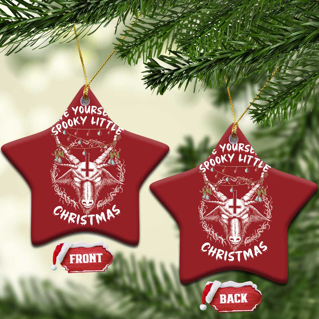 Gothic Xmas Christmas Ornament Have Yourself A Scary Little Christmas Satan Pentagram TS09