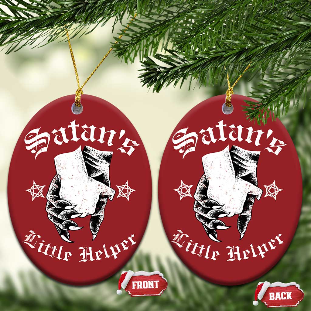 Funny Xmas Satan's Little Helper Christmas Ornament TS09
