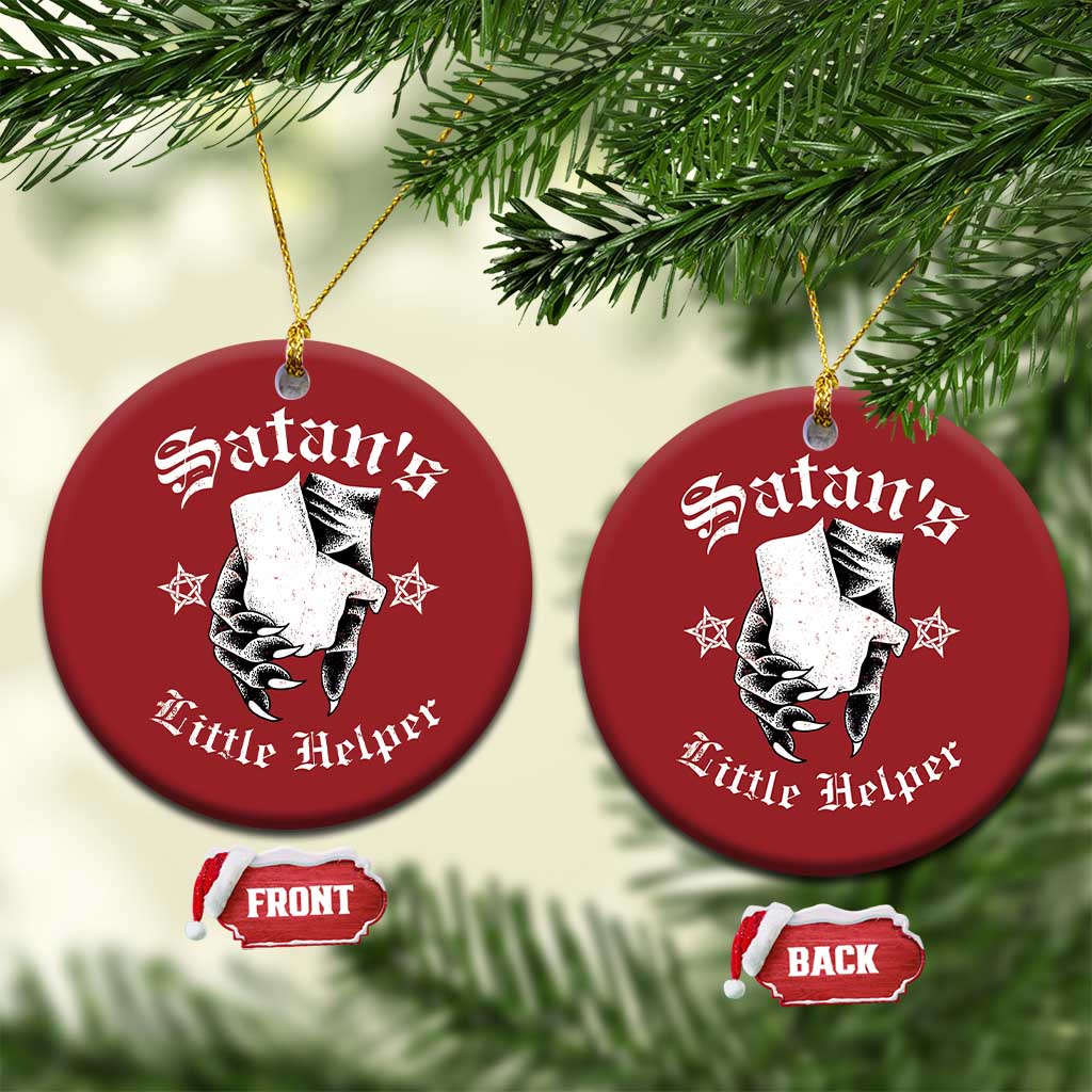 Funny Xmas Satan's Little Helper Christmas Ornament TS09