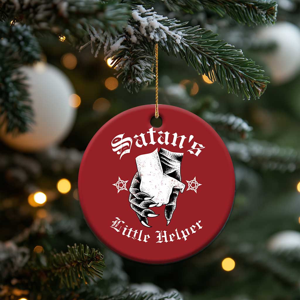 Funny Xmas Satan's Little Helper Christmas Ornament TS09