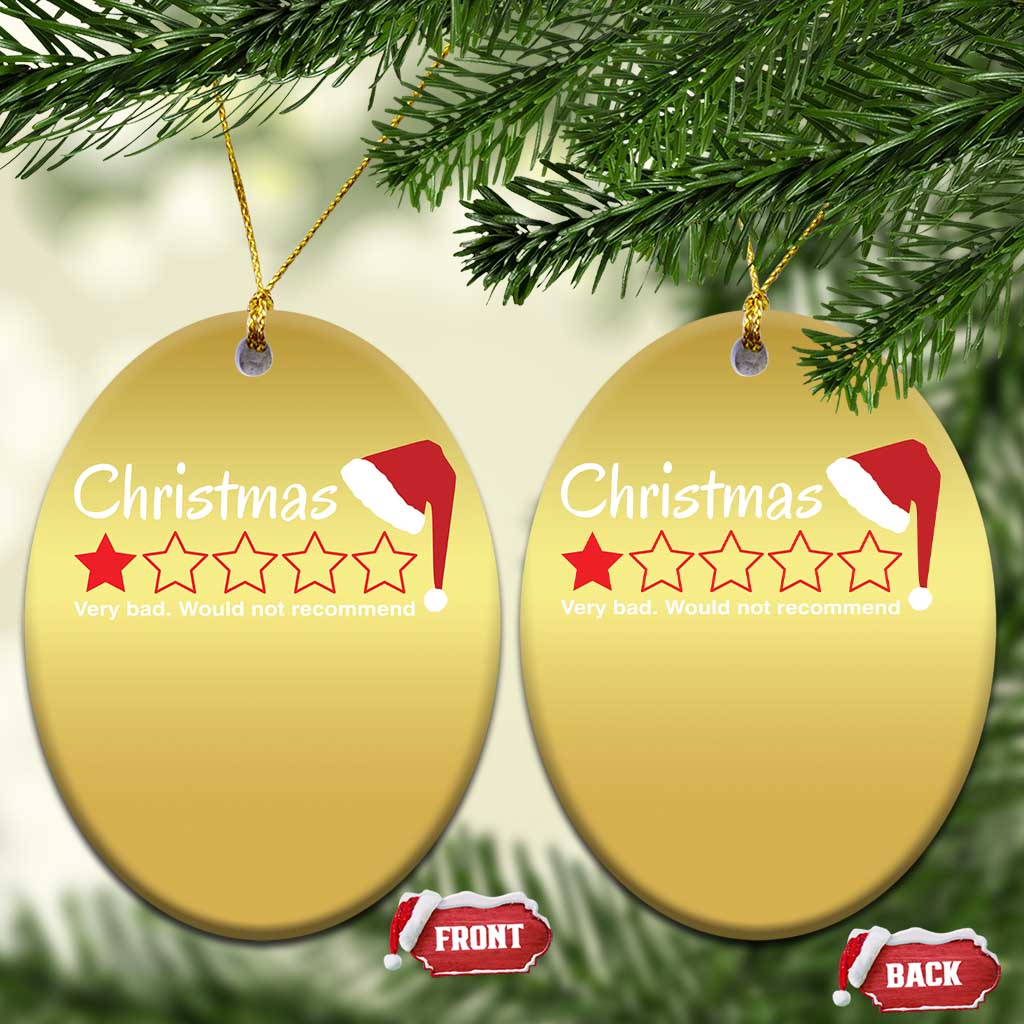 Funny Xmas Bah Humbug Christmas Ornament One Star Very Bad Would Not recommend TS09