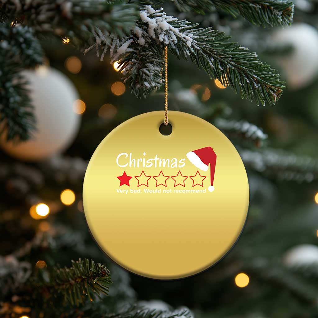 Funny Xmas Bah Humbug Christmas Ornament One Star Very Bad Would Not recommend TS09