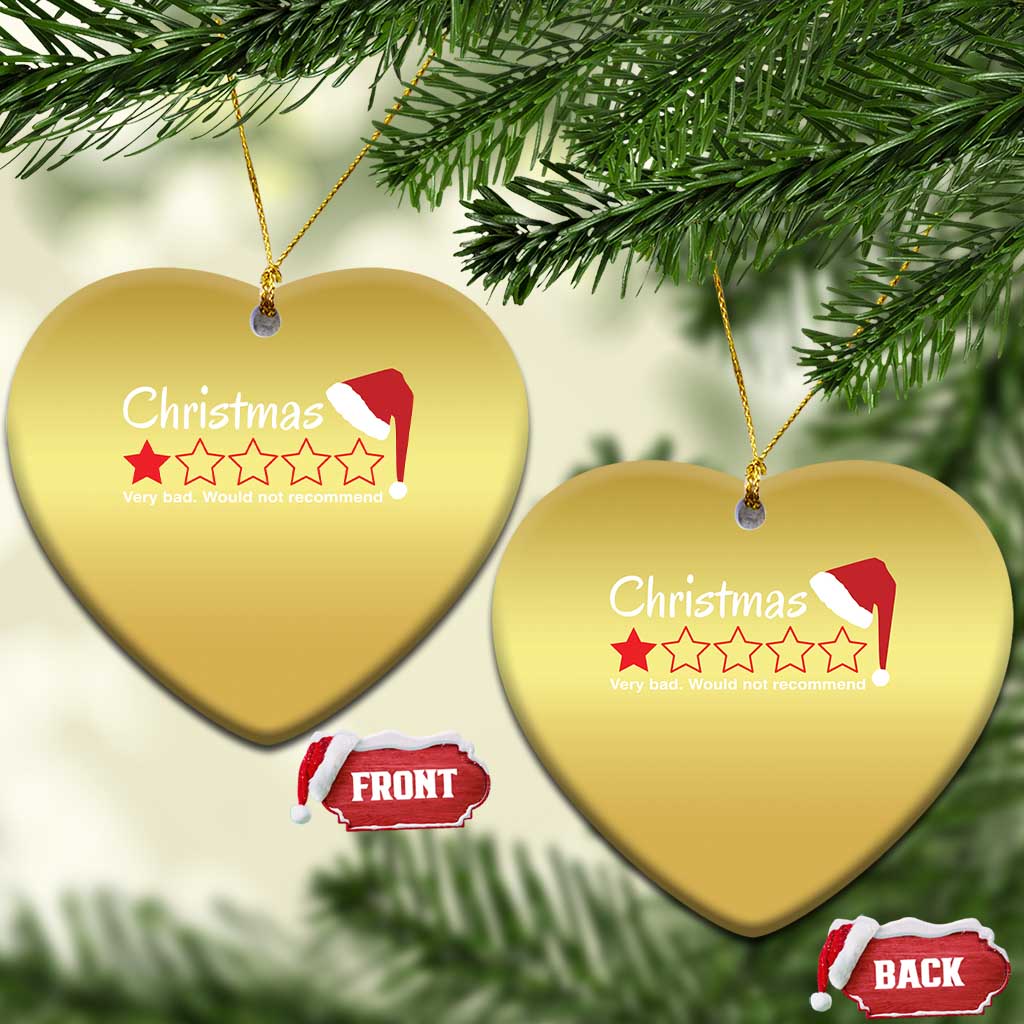 Funny Xmas Bah Humbug Christmas Ornament One Star Very Bad Would Not recommend TS09