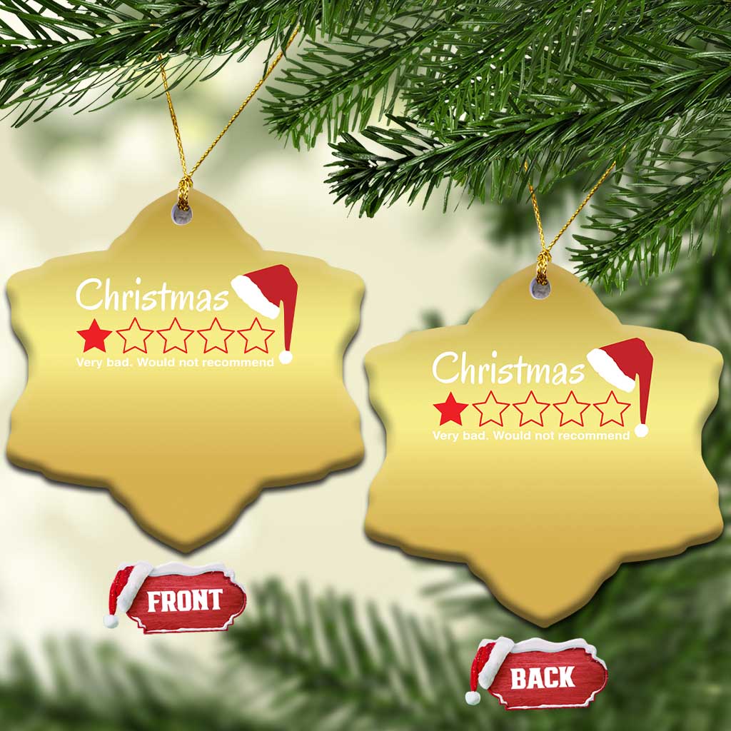 Funny Xmas Bah Humbug Christmas Ornament One Star Very Bad Would Not recommend TS09