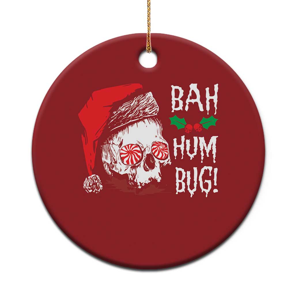 Xmas Bah Humbug Skull Santa Hat Christmas Ornament TS09