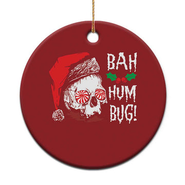 Xmas Bah Humbug Skull Santa Hat Christmas Ornament TS09