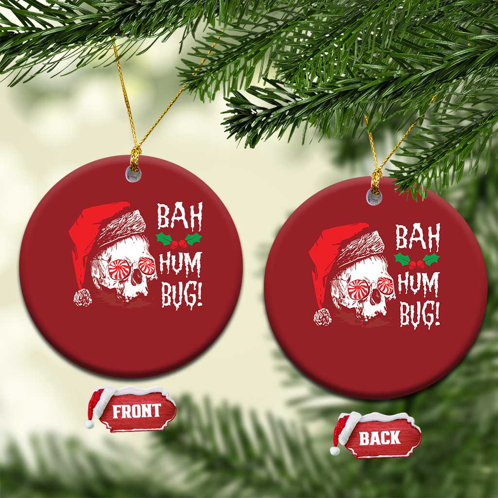 Xmas Bah Humbug Skull Santa Hat Christmas Ornament TS09