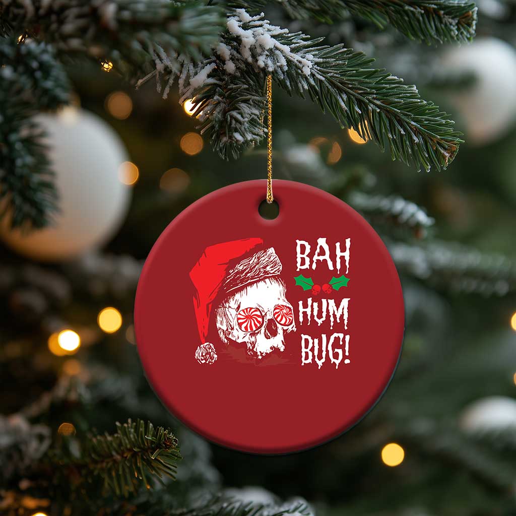 Xmas Bah Humbug Skull Santa Hat Christmas Ornament TS09