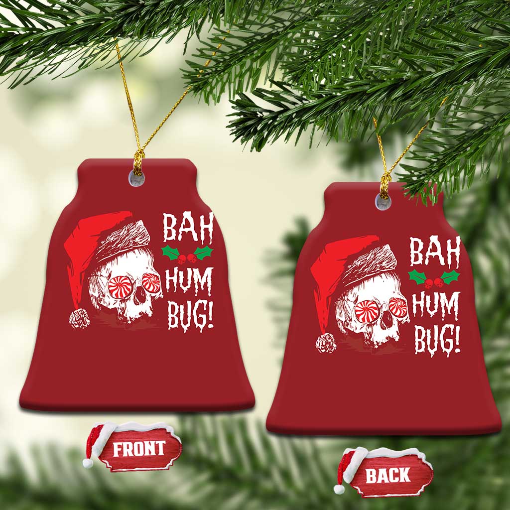 Xmas Bah Humbug Skull Santa Hat Christmas Ornament TS09