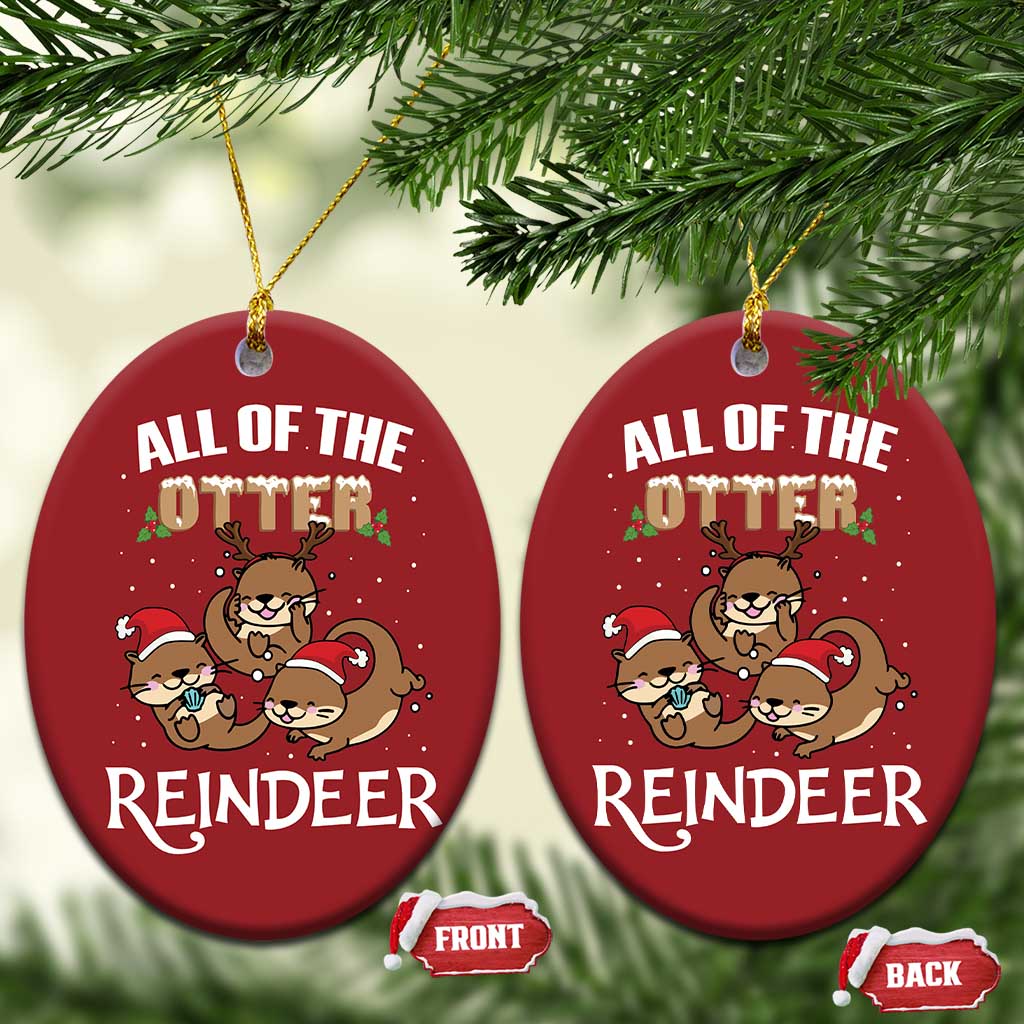 Xmas Cute Otter Christmas Ornament All Of The Otter Reindeer TS09