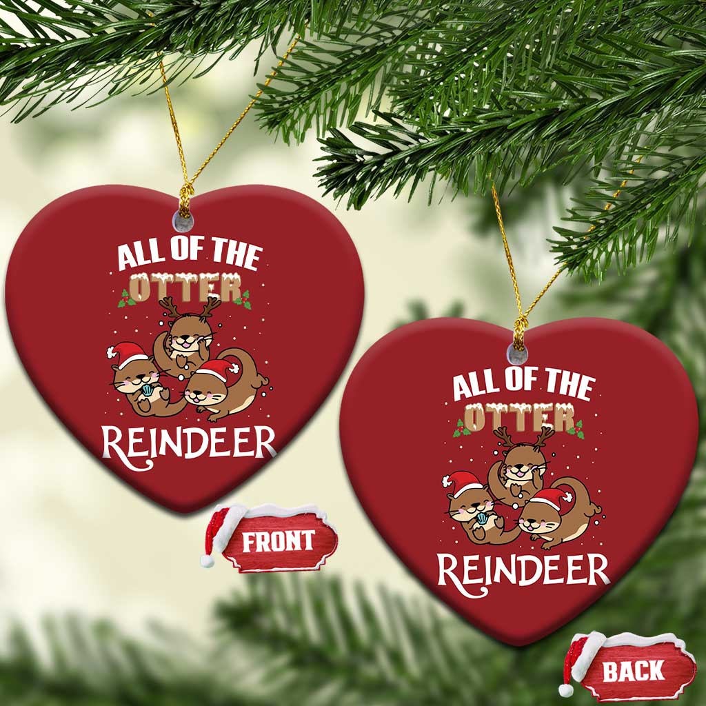 Xmas Cute Otter Christmas Ornament All Of The Otter Reindeer TS09