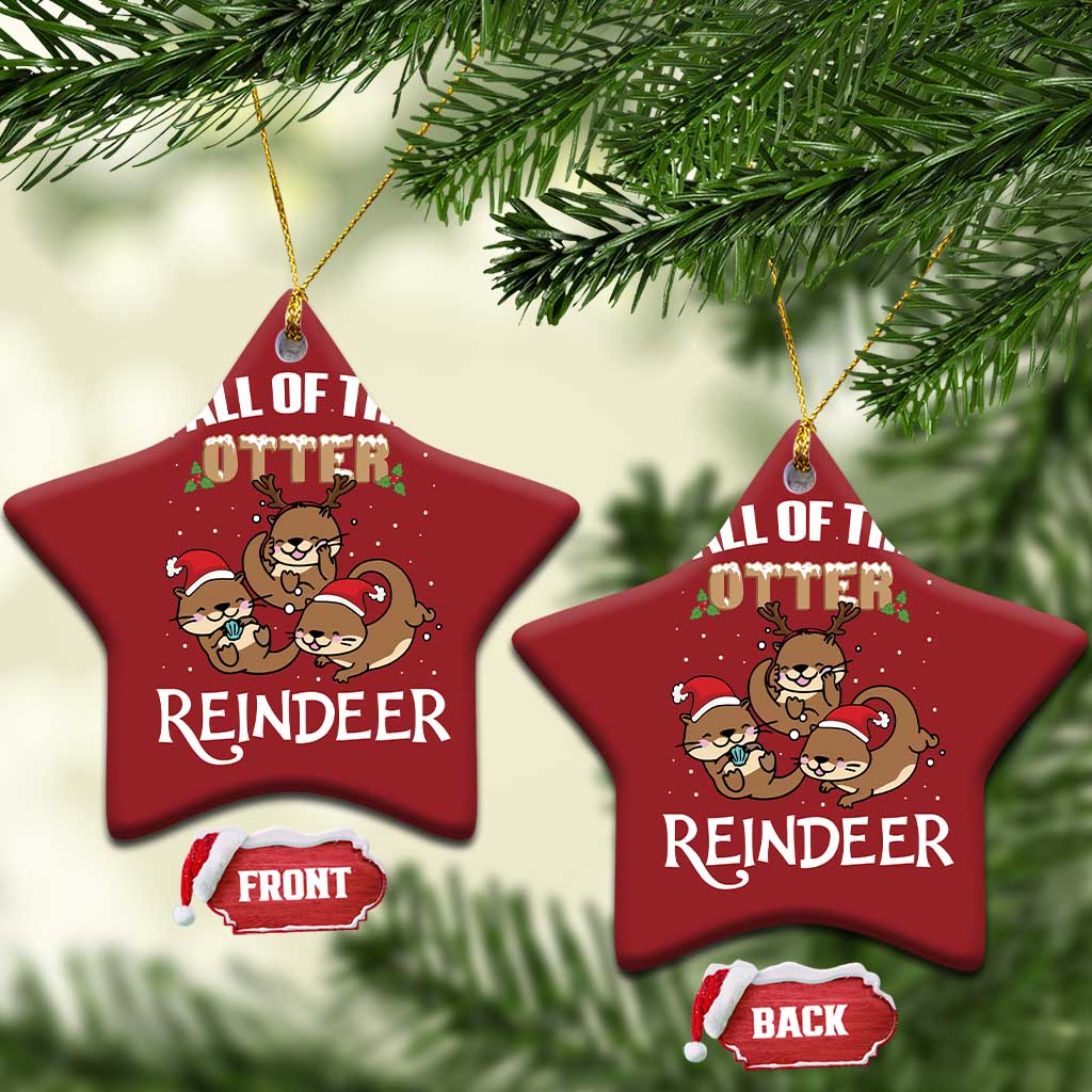 Xmas Cute Otter Christmas Ornament All Of The Otter Reindeer TS09