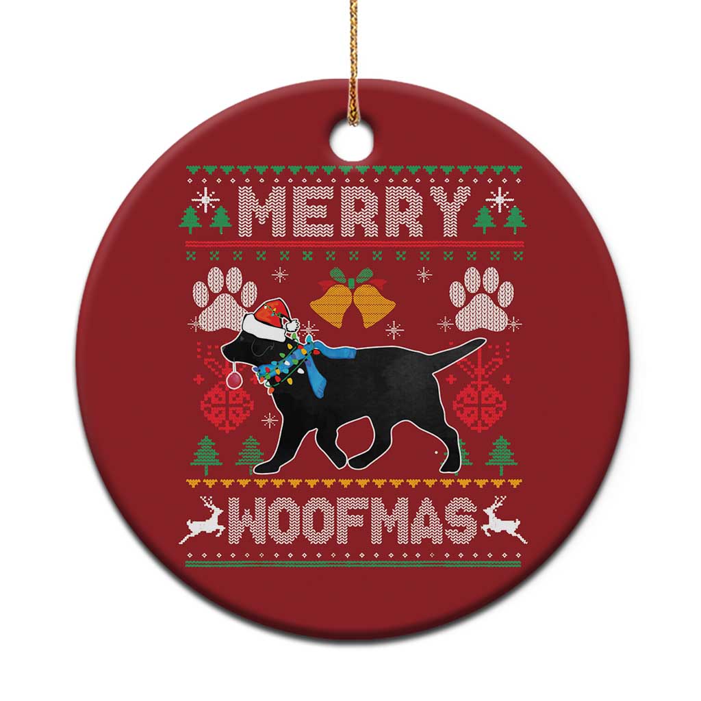 Christmas Merry Woofmas Black Lab Dog Lover Christmas Ornament TS09