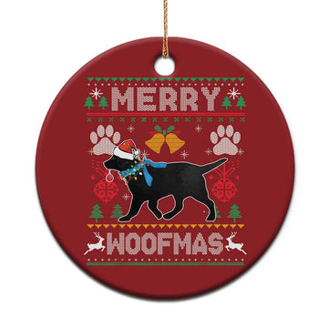 Christmas Merry Woofmas Black Lab Dog Lover Christmas Ornament TS09