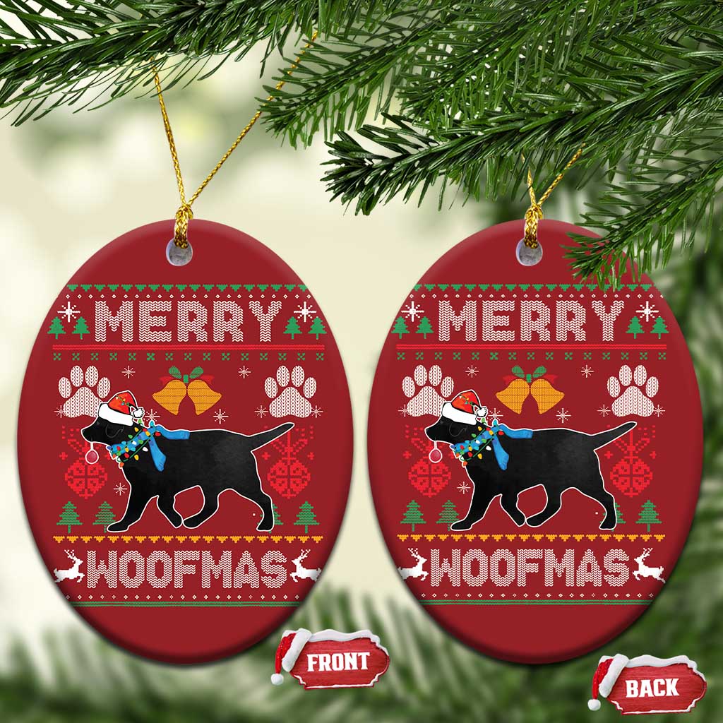 Christmas Merry Woofmas Black Lab Dog Lover Christmas Ornament TS09