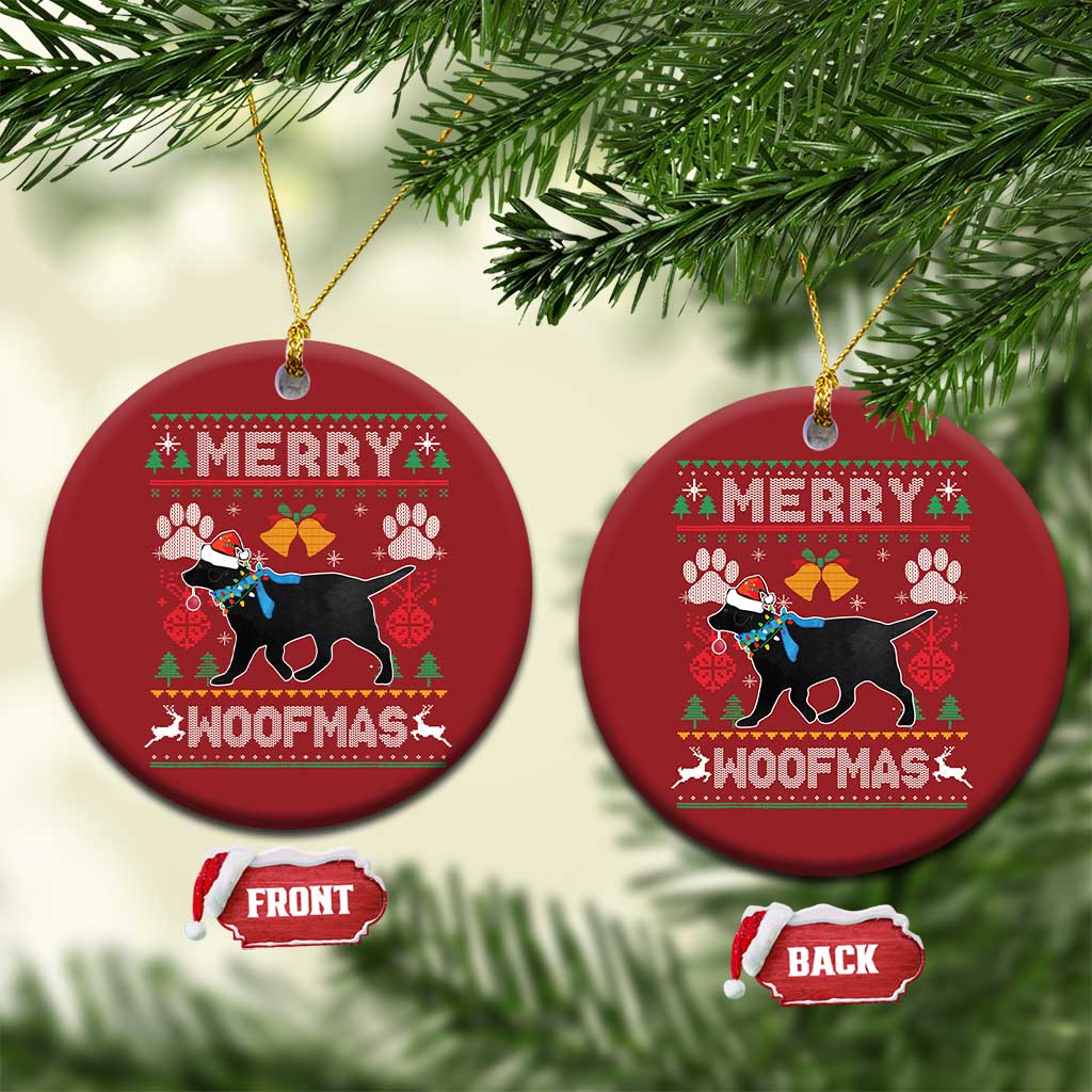 Christmas Merry Woofmas Black Lab Dog Lover Christmas Ornament TS09