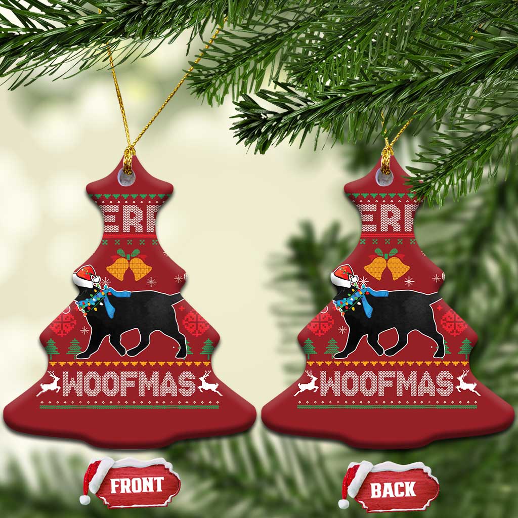 Christmas Merry Woofmas Black Lab Dog Lover Christmas Ornament TS09
