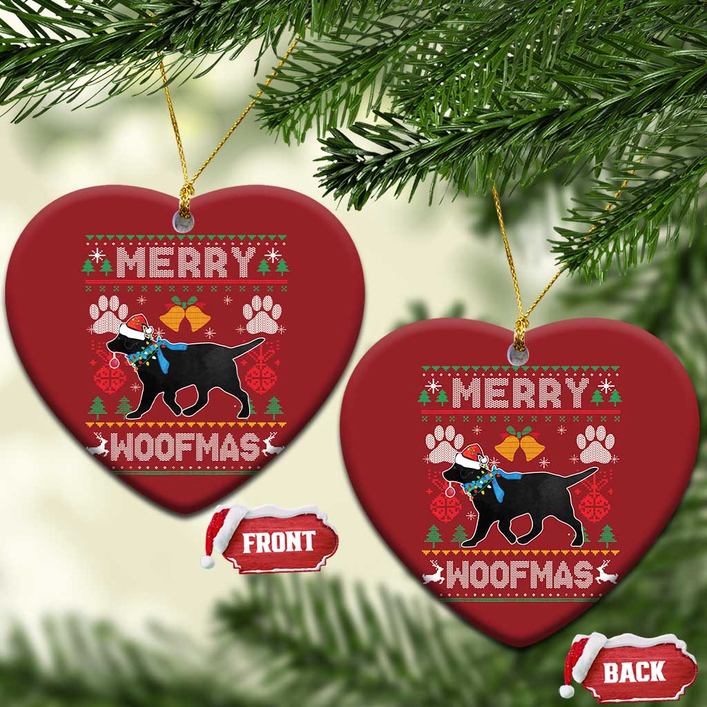 Christmas Merry Woofmas Black Lab Dog Lover Christmas Ornament TS09