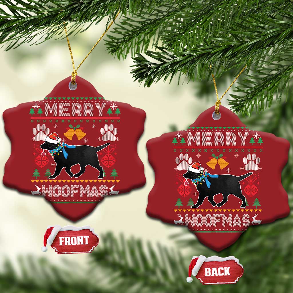 Christmas Merry Woofmas Black Lab Dog Lover Christmas Ornament TS09