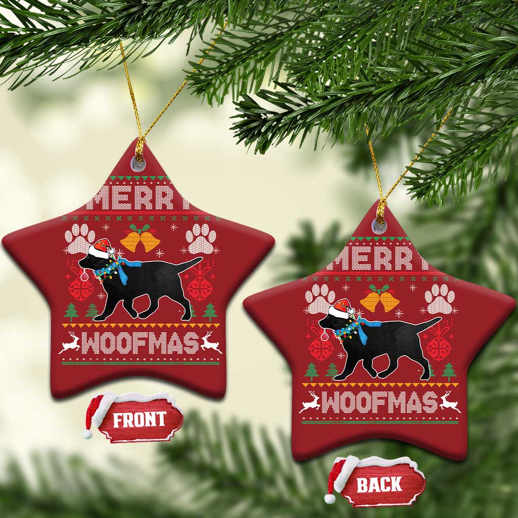 Christmas Merry Woofmas Black Lab Dog Lover Christmas Ornament TS09