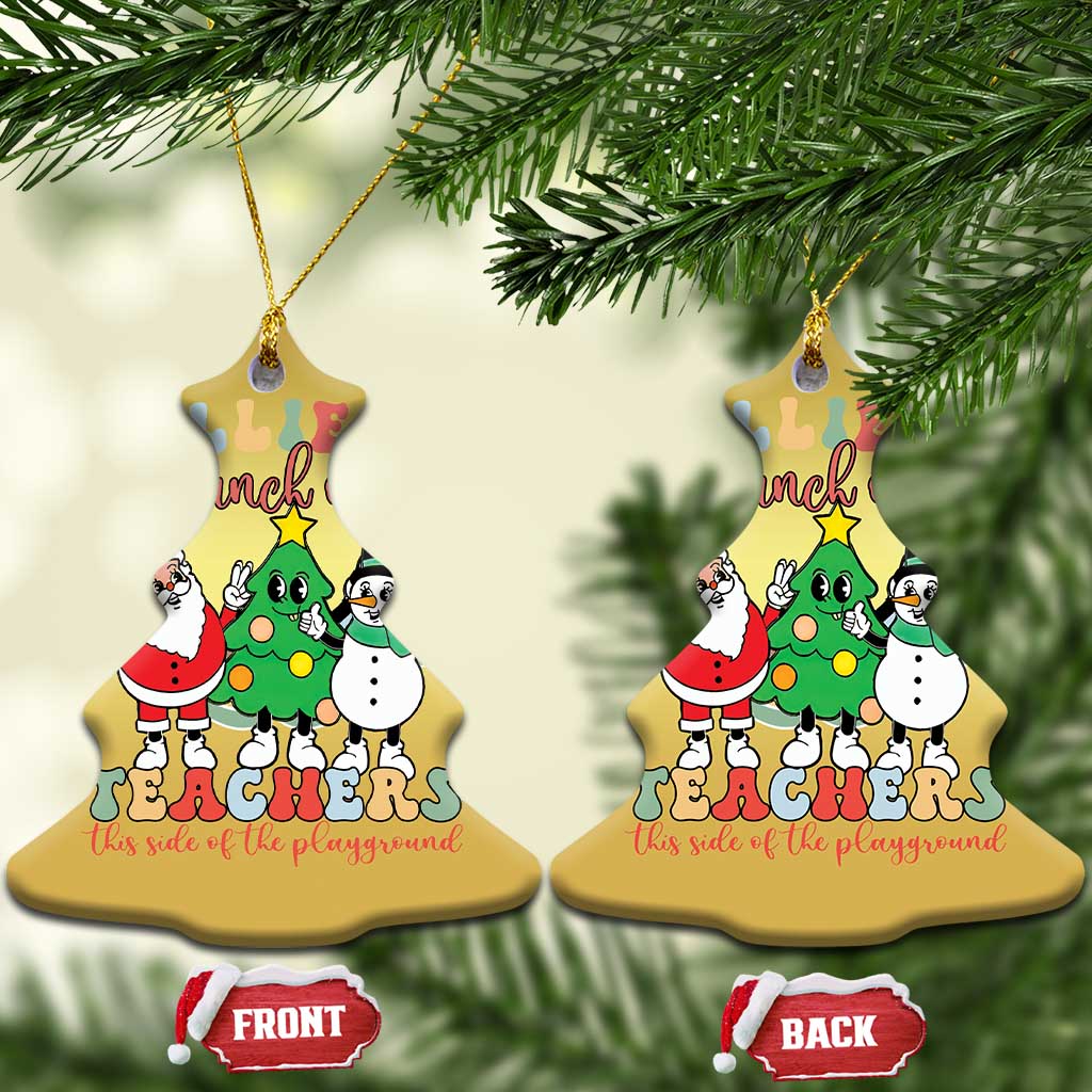 Groovy Xmas Teacher Christmas Ornament Jolliest Bunch Of Teachers This Side Of The Playground TS09