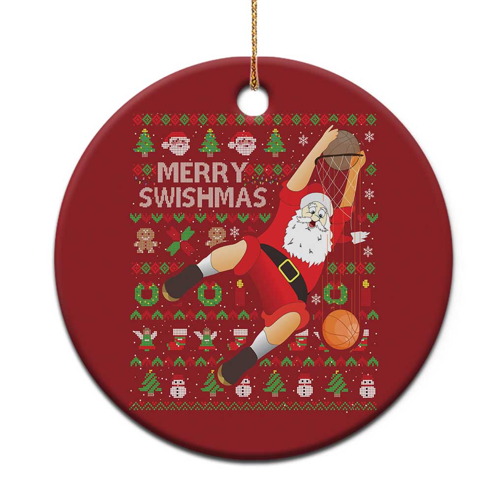 Xmas Basketball Christmas Ornament Merry Swishmas Santa Baseketball Player TS09